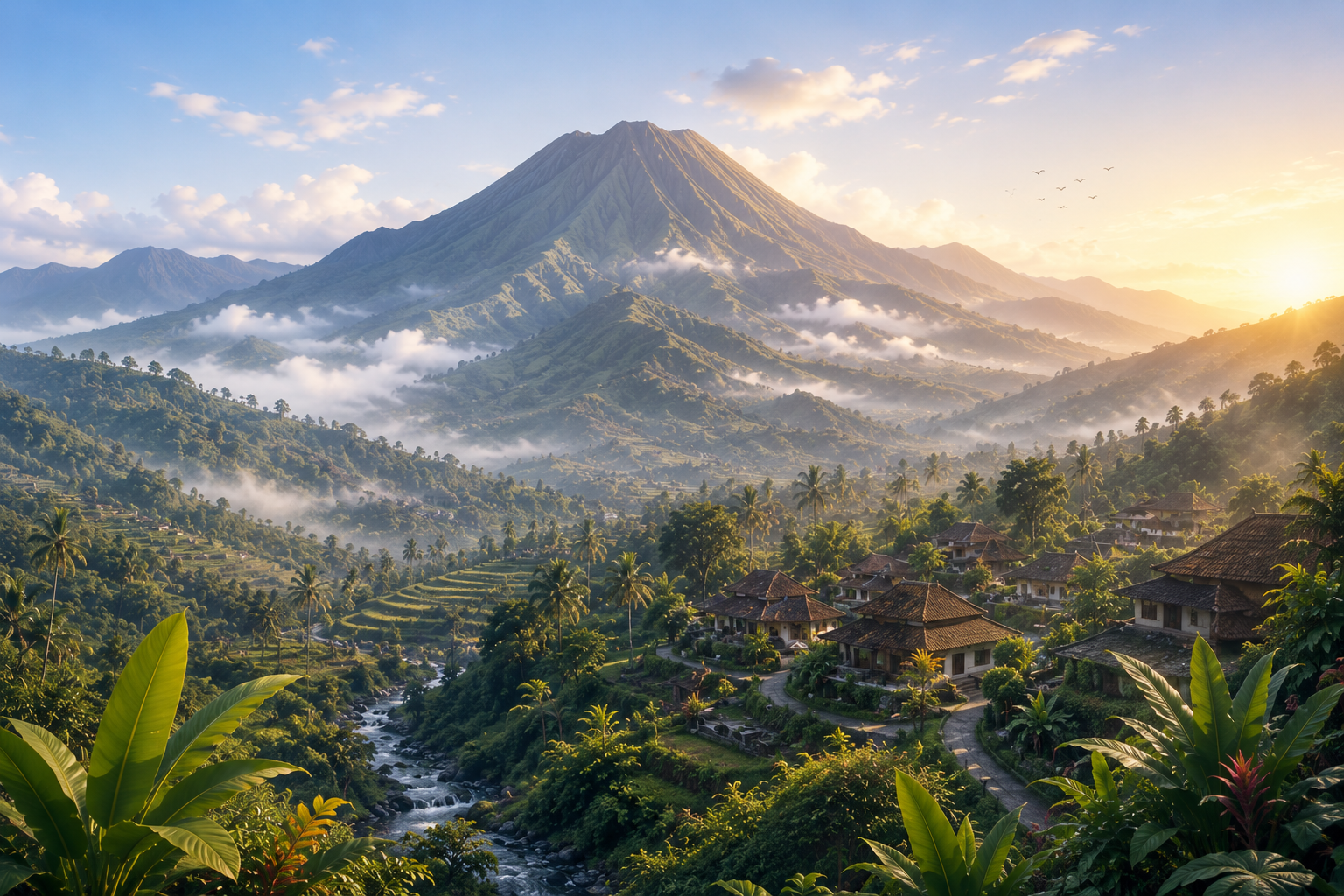Ilustrasi pegunungan Bali Utara